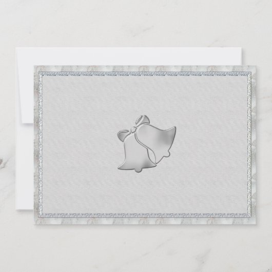 Silver Elegance Wedding Bells Save The Date (Rückseite)