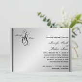 Silver Elegance Wedding Einladung (Stehend Vorderseite)