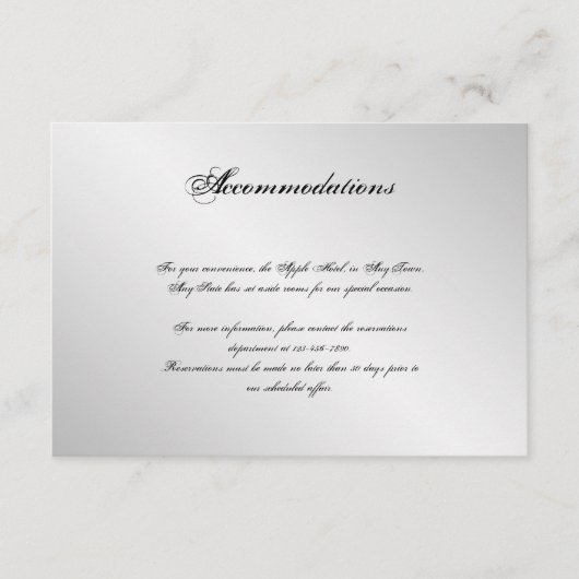 Silver Elegance Wedding Insert (Vorderseite)