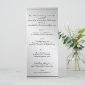 Silver Elegance Wedding Menu Menükarte (Stehend Vorderseite)