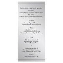 Silver Elegance Wedding Menu