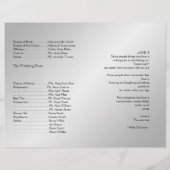 Silver Elegance Wedding Program (Rückseite)