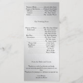 Silver Elegance Wedding Program Programm (Rückseite)