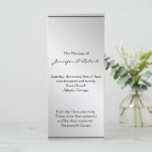 Silver Elegance Wedding Program Programm (Stehend Vorderseite)