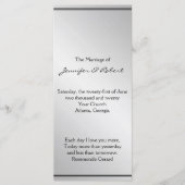 Silver Elegance Wedding Program Programm (Vorderseite)
