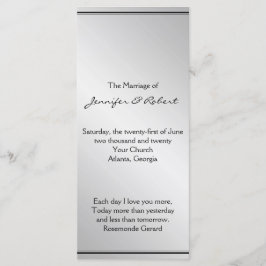 Silver Elegance Wedding Program Programm