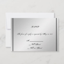 Silver Elegance Wedding Response Card RSVP Karte
