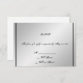 Silver Elegance Wedding Response Card RSVP Karte (Vorne/Hinten)