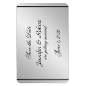 Silver Elegance Wedding Save the Date Magnet (Vertikal)