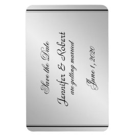 Silver Elegance Wedding Save the Date Magnet