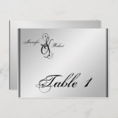 Silver Elegance Wedding Tischnummer (Vorne/Hinten)