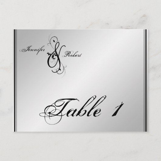 Silver Elegance Wedding Tischnummer (Vorderseite)