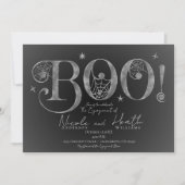 Silver Elegant BOO Magische Halloween-Verlobung Einladung (Vorderseite)