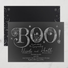 Silver Elegant BOO Magische Halloween-Verlobung Einladung