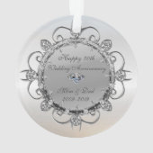 Silver Elegant Diamonds 50. Hochzeitstag Ornament (Rückseite)