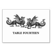 Silver Elegant Dragons Table Card Tischnummer (Rückseite)