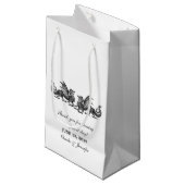 Silver Elegant Dragons Wedding Gift Bag Kleine Geschenktüte (Vorderseite Schrägansicht)