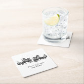 Silver Elegant Dragons Wedding Paper Untersetzer (Vor Ort)