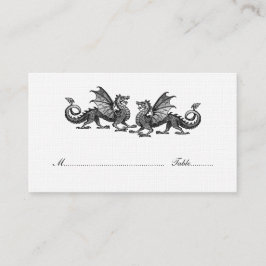 Silver Elegant Dragons Wedding Platzkarte