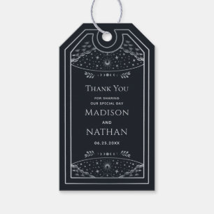 Silver Elegant Gothic Tarot Wedding Gift Tags Geschenkanhänger