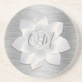 Silver Elegant Lotus OM Getränkeuntersetzer (Vorne)