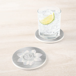Silver Elegant Lotus OM Getränkeuntersetzer
