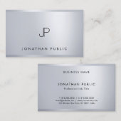 Silver Elegant Mit Monogramm Moderne Vorlage Trend Visitenkarte (Vorne/Hinten)
