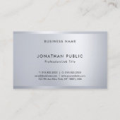 Silver Elegant Mit Monogramm Moderne Vorlage Trend Visitenkarte (Rückseite)