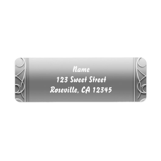 Silver Elegant Modern Wedding Address Labels (Vorne)