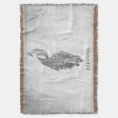 Silver Elegant Peacock Personalisiert Throw Blanke Decke (Vorderseite Vertikal)