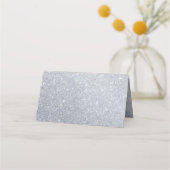 Silver Elegant Personalisiert Wedding Platzkarte (Rückseite)