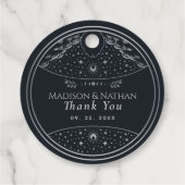 Silver Elegant Tarot Card Gastgeschenk Hochzeit Ta Geschenkanhänger (Rückseite)