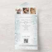 Silver Elegant Winter Wedding All In One Einladung (Innen Boden)