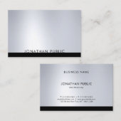 Silver Elegante Beruflich Moderne trendige Vorlage Visitenkarte (Vorne/Hinten)