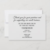 Silver Elegante Business Holidays Dankeskarte (Rückseite)