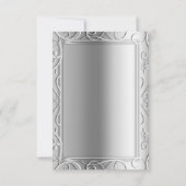 Silver Elegante Glamour Wedding Tischnummer Card (Rückseite)