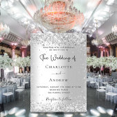 Silver elegante Glitzern schreiben Hochzeit Einladung