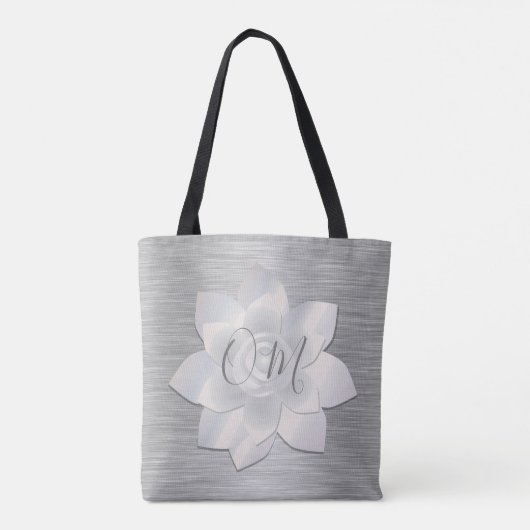 Silver Elegante Lotus OM Tote Bag Tasche (Rückseite)