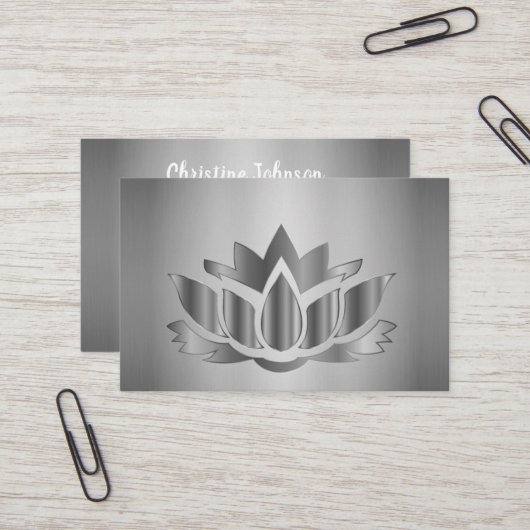 Silver elegante Mandala Visitenkarte (Vorderseite/Rückseite Beispiel)