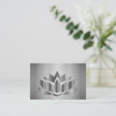 Silver elegante Mandala Visitenkarte (Stehend Vorderseite)