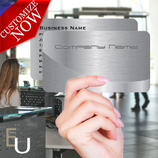 Silver Elegante Modern Corporate Business Card Visitenkarte