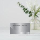 Silver Elegante Modern Corporate Business Card Visitenkarte (Stehend Vorderseite)