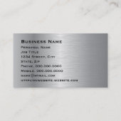 Silver Elegante Modern Corporate Business Card Visitenkarte (Rückseite)