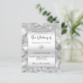 Silver elegante moderne Budget Hochzeitseinladung (Stehend Vorderseite)