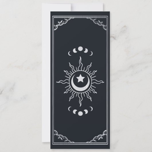 Silver Elegante Mystical Tarot Card Save the Date Einladung (Rückseite)
