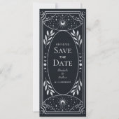 Silver Elegante Mystical Tarot Card Save the Date Einladung (Vorderseite)