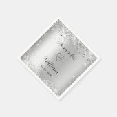 Silver elegante Skripthochzeit Serviette (Ecke)