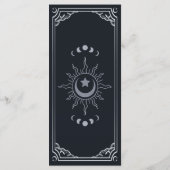 Silver Elegante Tarot Card Gotische Hochzeit Menükarte (Rückseite)