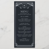 Silver Elegante Tarot Card Gotische Hochzeit Menükarte (Vorderseite)