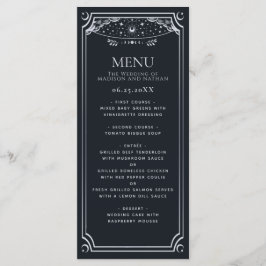 Silver Elegante Tarot Card Gotische Hochzeit Menükarte